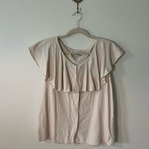 The Limited Cream Button-Down Blouse